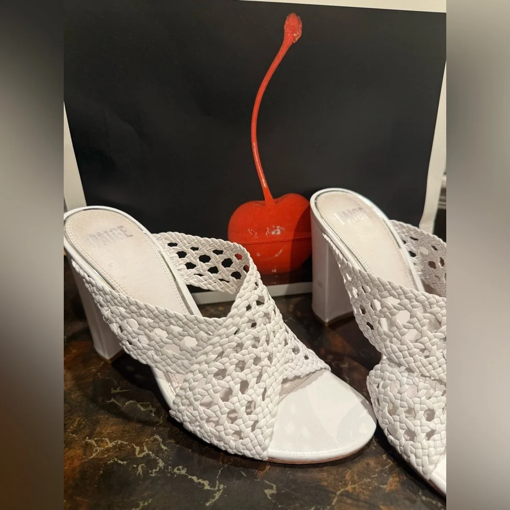 Paige Noel Woven Leather Mules - Picture 2 of 7